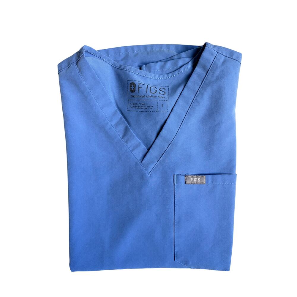 FIGS Catarina Scrub Top (Light Blue) - Small